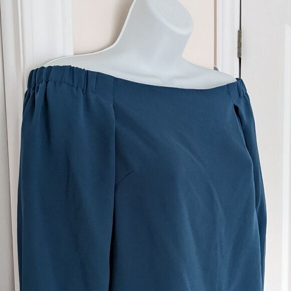 ARITZIA Babaton Rodrigo Off The Shoulder teal Blouse dark aqua green sMALL K1 - Picture 11 of 13